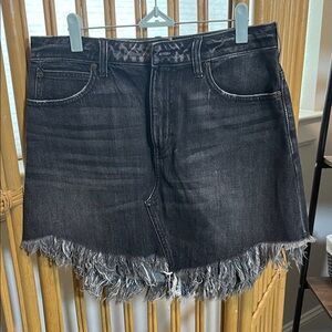 We The Free Distressed Black Denim Mini Skirt size 29